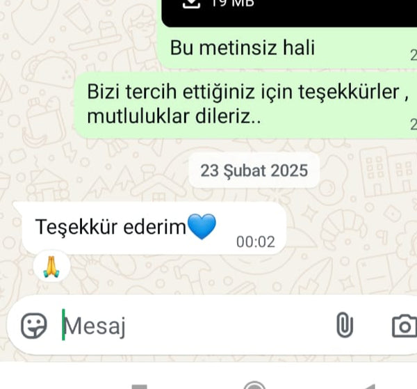 Müşteri mesajı Sevim Hanım
