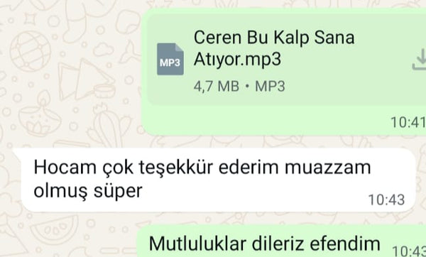 Müşteri mesajı Mahmut Bey