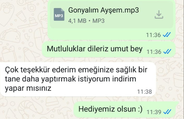 Müşteri mesajı Umut Bey