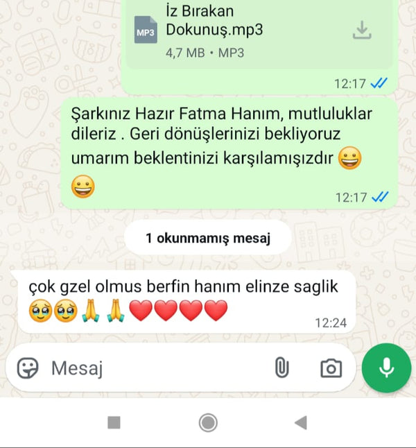 Müşteri mesajı Fatma Hanım