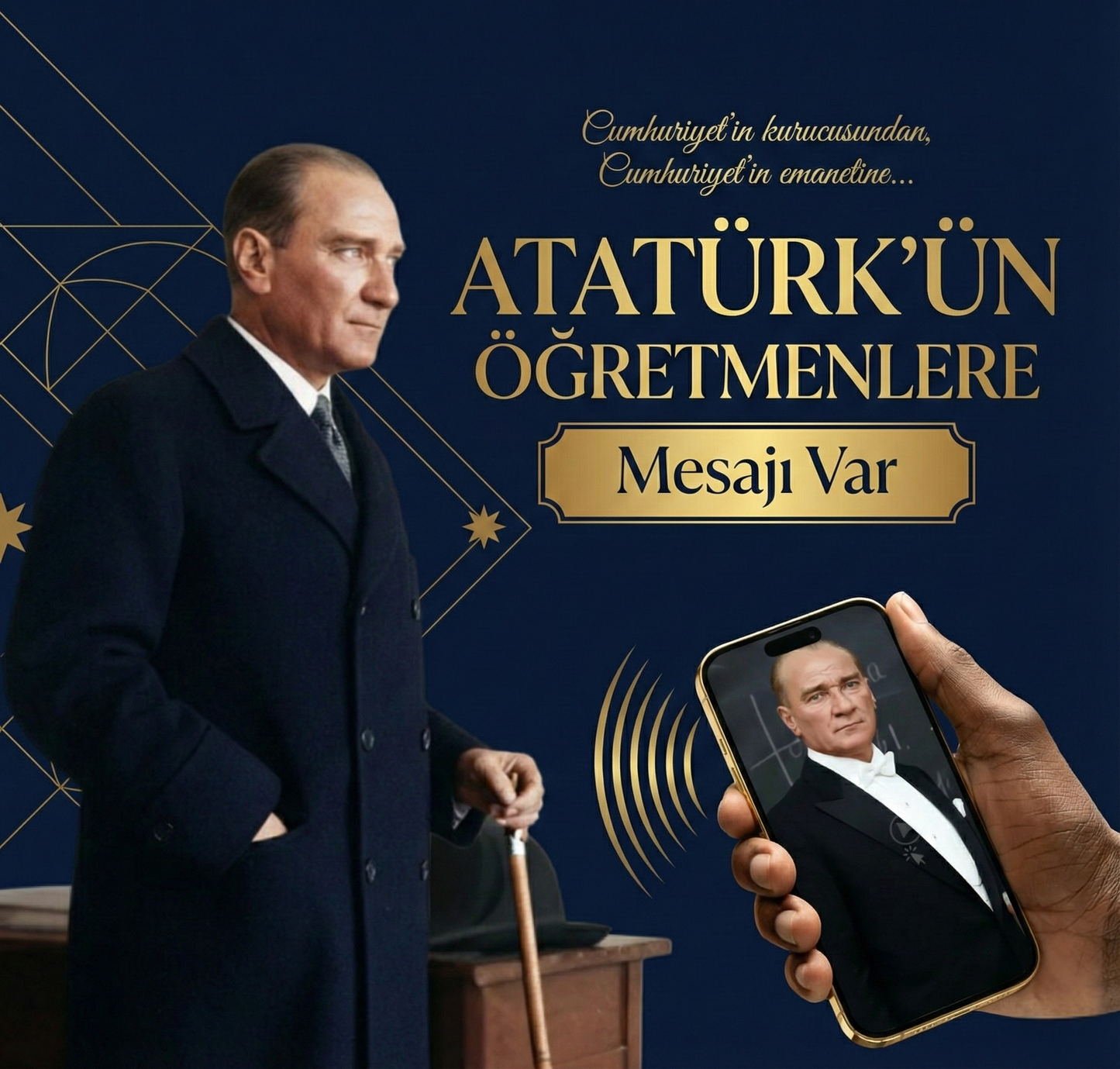 Atatürk'ten Öğretmeninize İsme Özel Mesaj - Unutulmaz Öğretmenler Günü Hediyesi (Video)